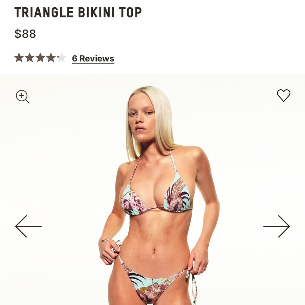 Roberto Cavalli X Skims Tropical Print Triangle Bikini Top